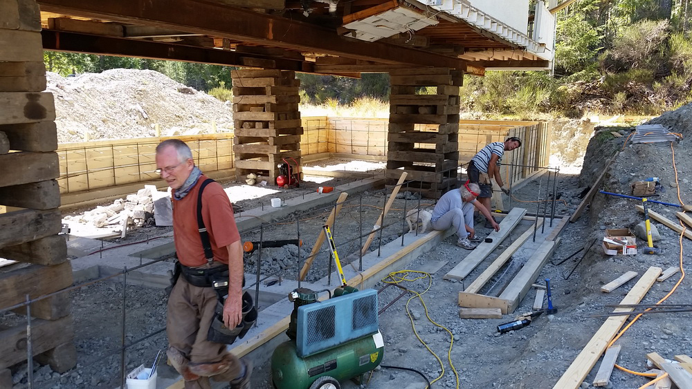 Building footings and walls for house